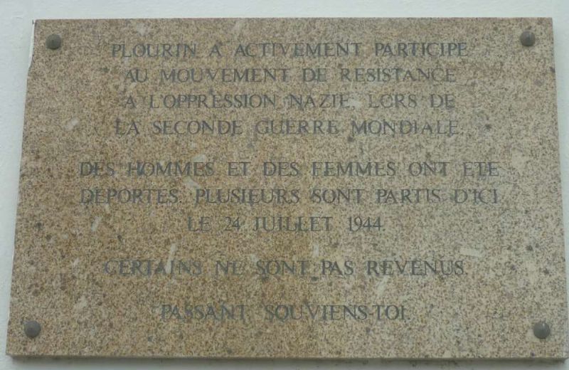 Plaque Mouvement de la Résistance Plourin-lès-Morlaix